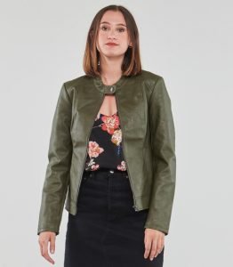 Veste Simili Cuir Femme Blouson Biker Cintré PU Grande Taille - Veste Motard Vintage Cuir Synthétique