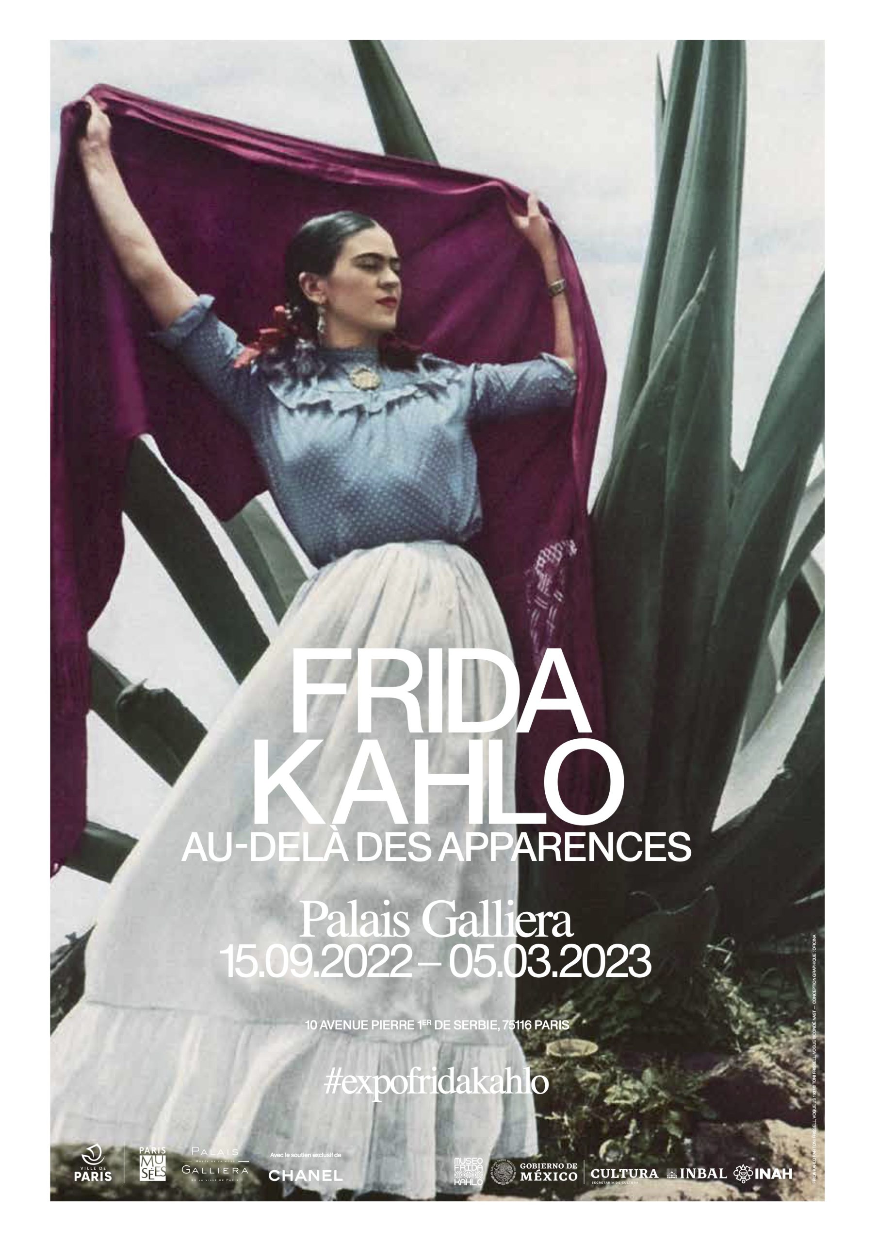 Affiche exposition Palais Galliera Frida Kahlo : au-delà des apparences.