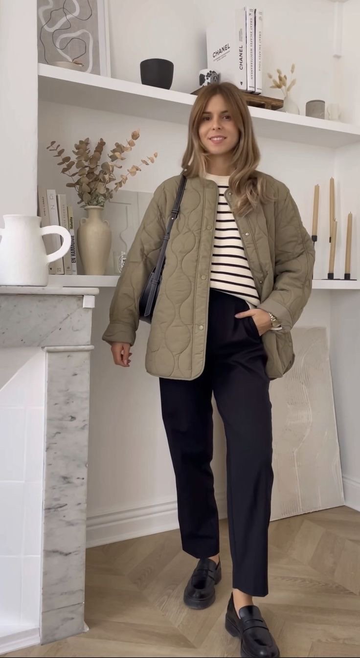 iets frans... Veste matelassée grise à manches en tricot | Urban